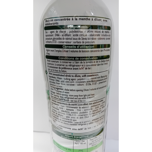 Sirop de menthe sans sucres en bidon - LP Ermitage - Drive Leader Price
